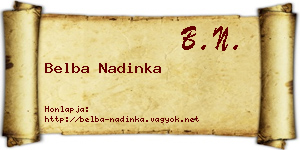Belba Nadinka névjegykártya